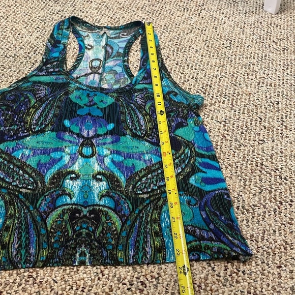 Max Rave Brand Blue and Green Patterned Top - Picture 6 of 7